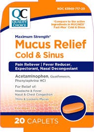Qc Mucus relief Sinus Pressure, Pain  & Cough Tablets 20s
