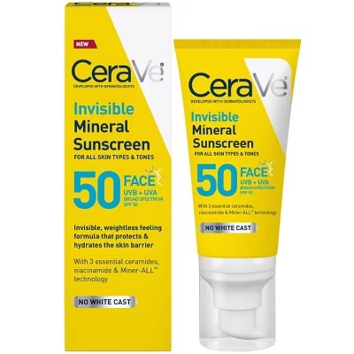 Cerave Invisible Mineral Sunscreen Spf50
