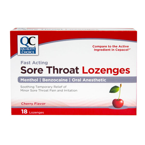 qc sore throat lozenges