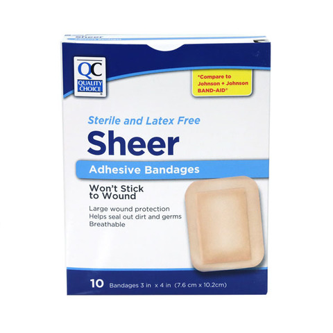 Qc Sheer adhesive bandage 3"x4