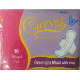 Curves Stay dry overnight maxi with wings