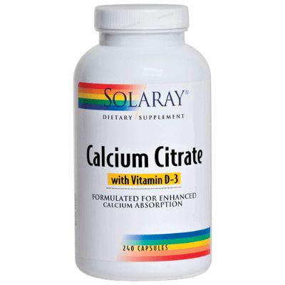 Solaray Calcium Citrate With vitamin D3  180caps