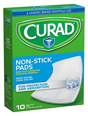 Curad Non Stick wound Pad 3in x 4in 10s