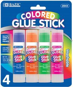 Bazic 8g / 0.28oz. Washable Coloured GLue Stick
