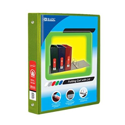 Bazic 1" Cyan 3-Ring View Binder w/ 2-Pockets