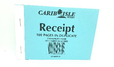 Receipt Book Dup. 4" x 5" Carbonless Caribisle