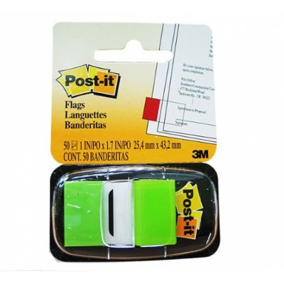 Post-It Tape Flags Green (1" x 1.7")