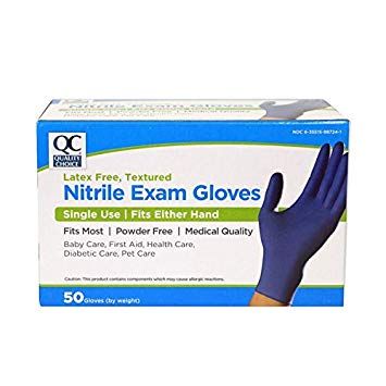 QC Medical Exam Nirtrile gloves Powder free