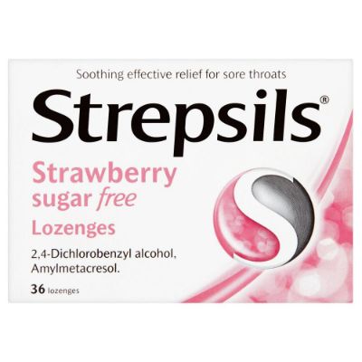 Strepsils Strawberry Sugar free Lozenges 36s