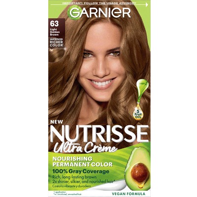 Garnier  Nutrisse Nourishing Creme Permanent Hair Colour Light Golden Brown 63