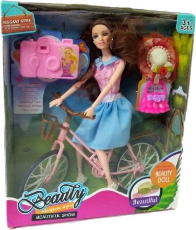 Beauty doll with bike