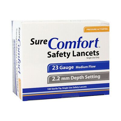 Sure comfort Safety Lancets 23G 2.2mm  100s