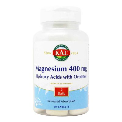 Kal Magnesium 400mg Hydroxy Acids w/ Orotates 60tabs