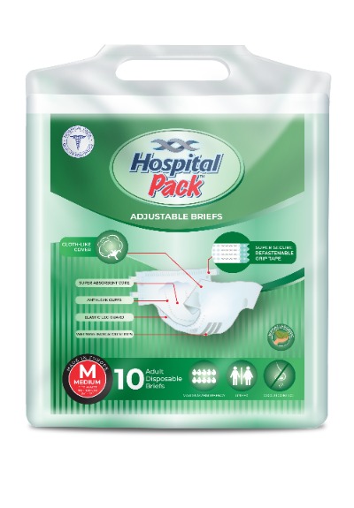 Hospital Pack Adjustable briefs 10s medium size