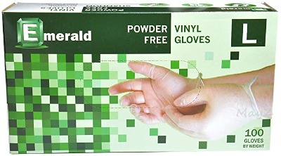 Emerald Powder Free Vinyl gloves large 100s