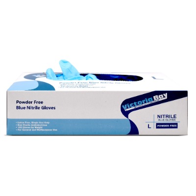 Victoria Bay Blue Nitrile gloves large 100s