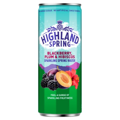 Highland Spring water Blackberry Pum & hibiscus
