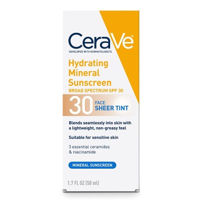 ceraVe hydrating Mineral Sunscreen spf 30