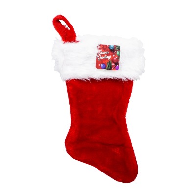 Christmas Stocking  With Plush Trim 