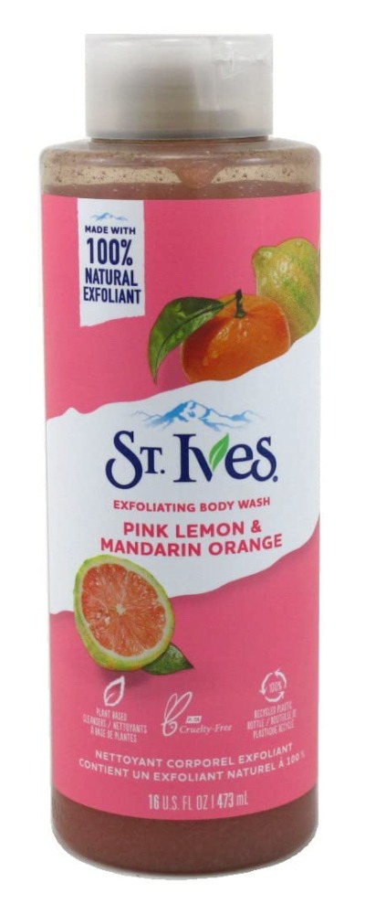 St Ives Pink :emon & Manderin  Orange Exfoilating body wash