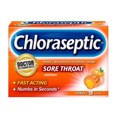 Chloraseptic Sore Throat Lozenges 18's Citrus