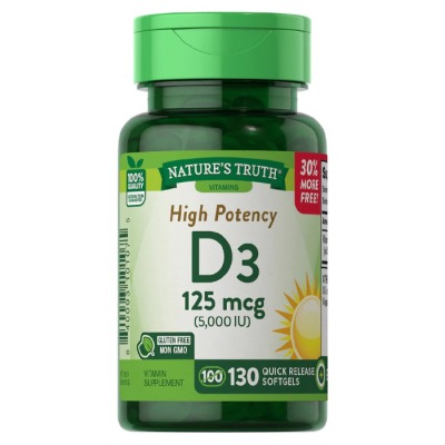 Nature's Truth Vit D3 125mcg 5000iu 130's