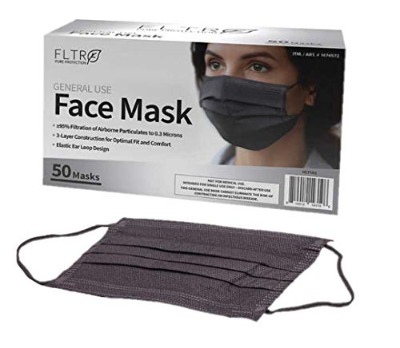 Disposable black face masks 50s