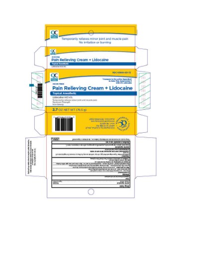 Qc Pain Relieving Cream + Lidocaine 76.5g