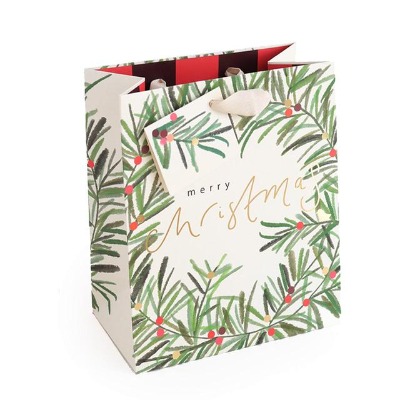 Gift bag x-MAS wreath with foliage