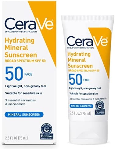 CeraVe Hydrating mineral Sunscreen Spf50 75ml Face