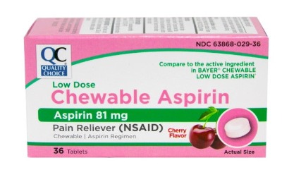 Qc Chewable Asprin 81mg tabs 36s