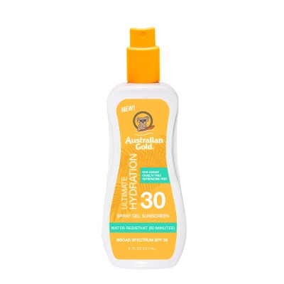 Australian Gold Ultimate Hydration Spray Gel Sunscreen Spf 30 8oz