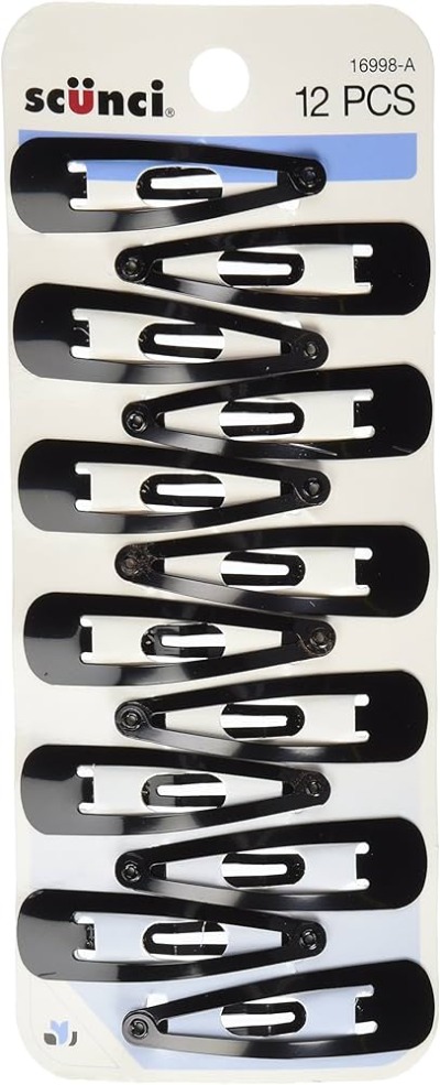 Awaken Black Snap Hairclips 12s