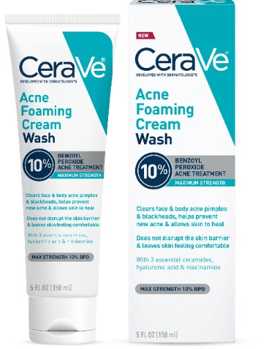 Acne Foaming Cream Wash 10% Benzyl Peroxide 5oz