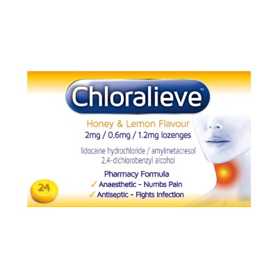 chloralieve Honey Lemon Lozenges 24s