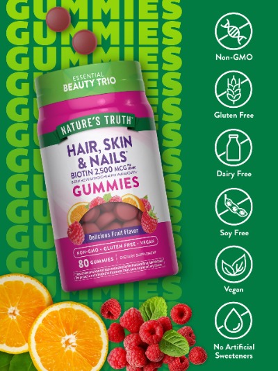Nature's Truth Hair, Skin & Nails Gummies 80's
