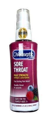 Chloroseptic Sore Throat Spray Max Strength Wildberry